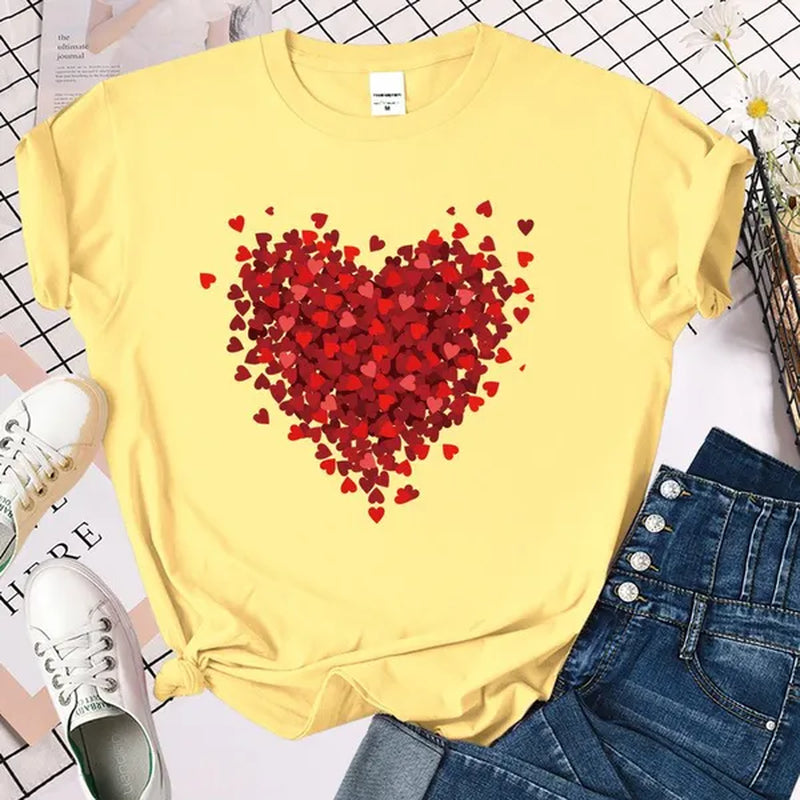 Valentines Day Double Heart Shirt Love Shirt for Girls Women Girl Heart T-Shirt Valentines Day Gifts