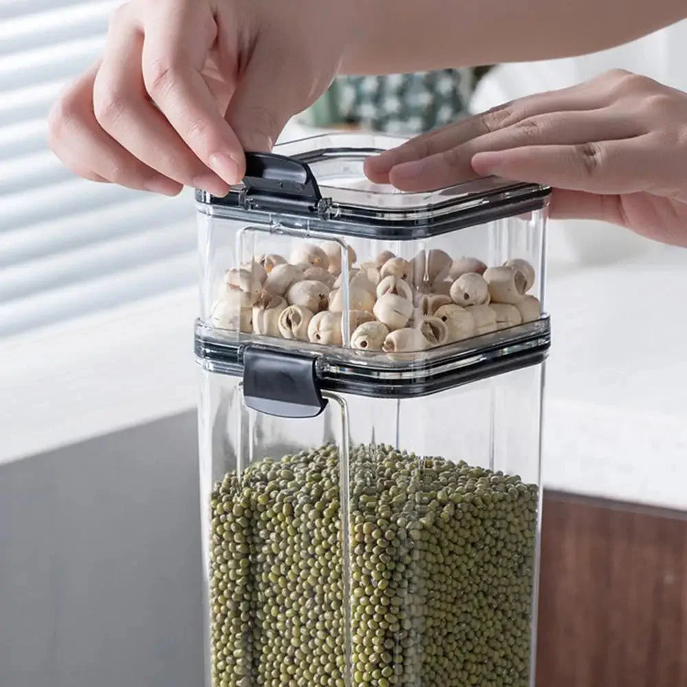 Multipurpose Food Storage Containers Set - Clear Jars with Lids for Cereal, Candy, and Dry Goods